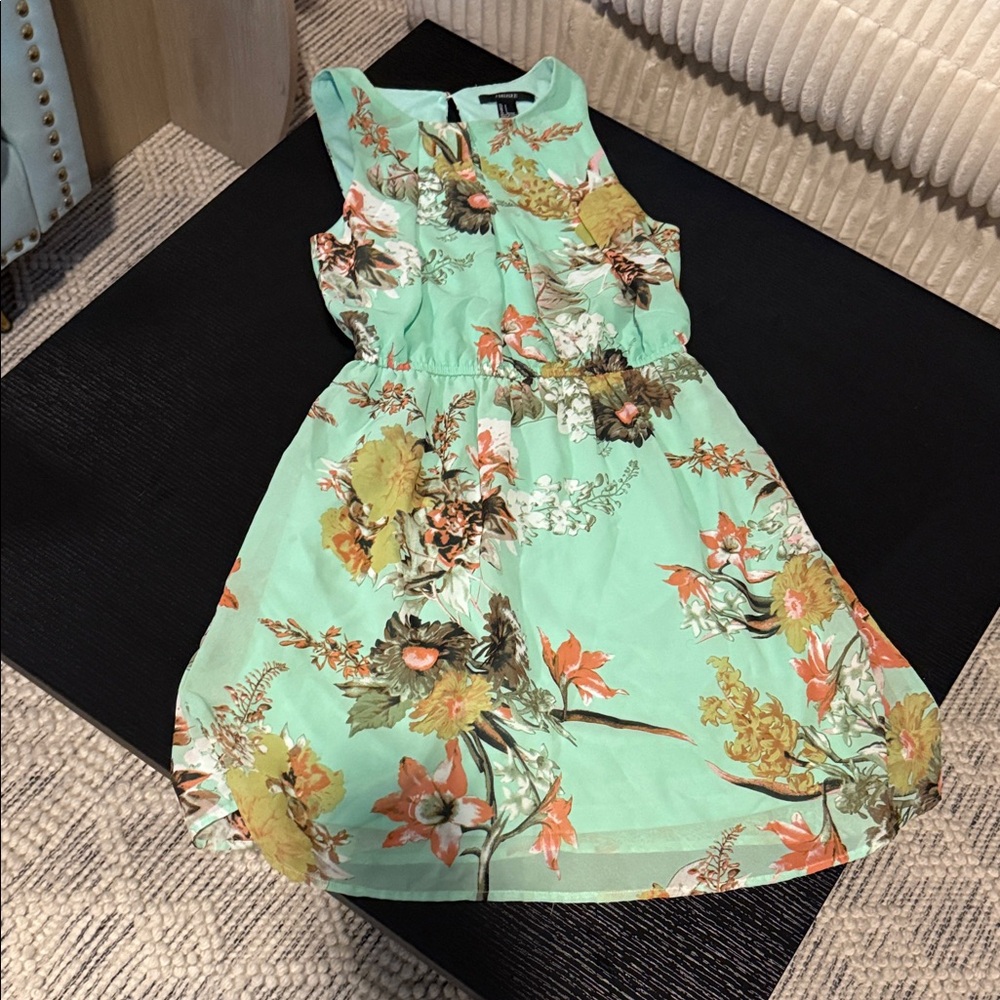 Forever 21 Mint Floral Dress